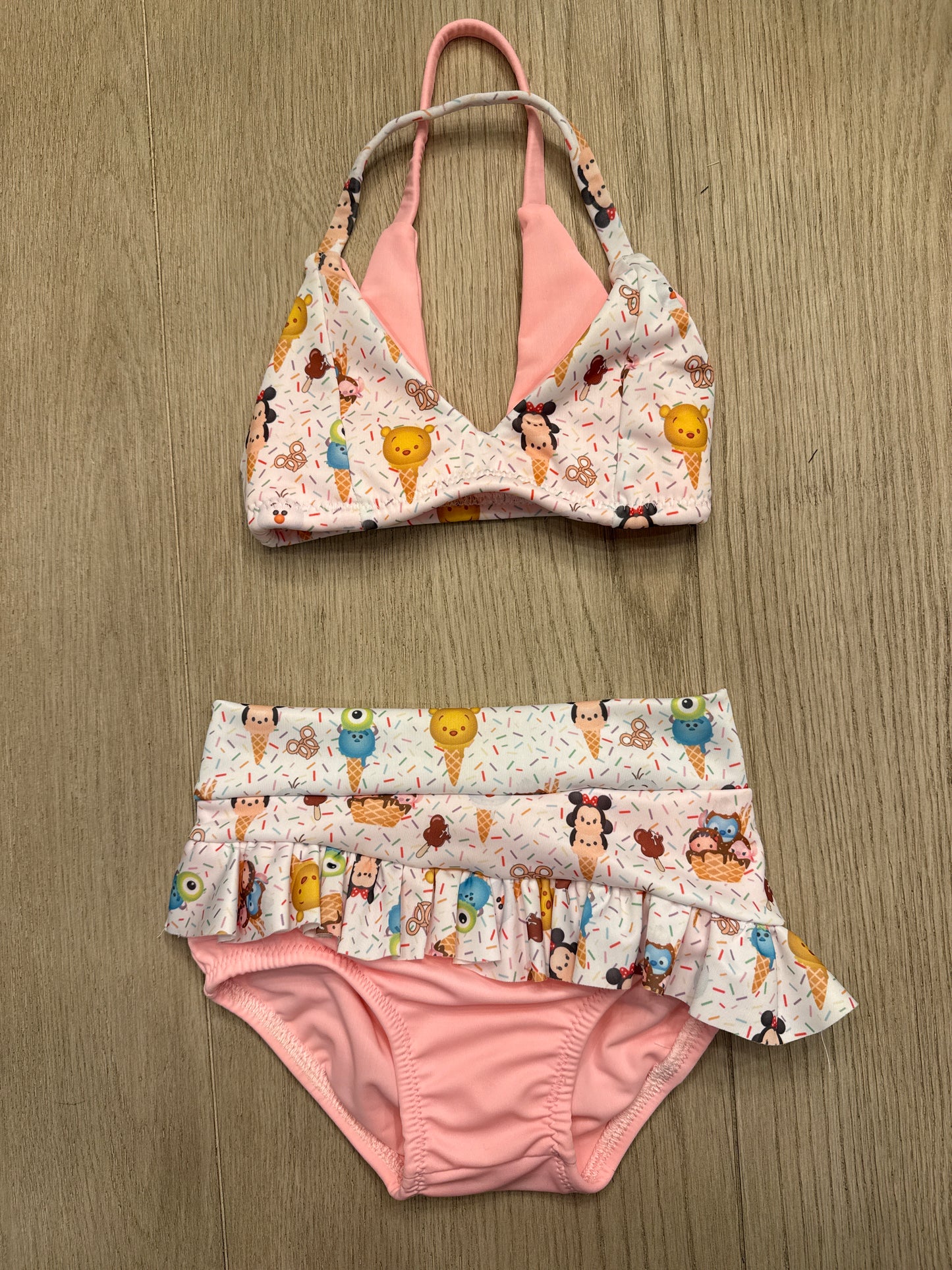 Lotus top & diagonal ruffle brief