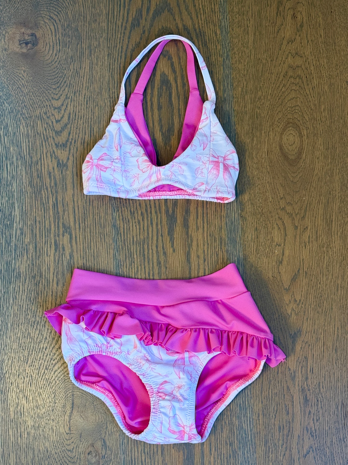 Lotus top & diagonal ruffle brief